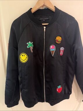 English Factory Black Patchwork Bomber Jacket